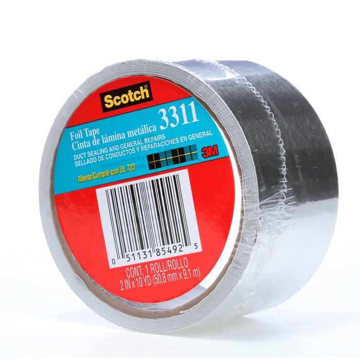 Scotch® Foil Tape 3311, Silver, 2 in x 10 yd, 3.6 mil