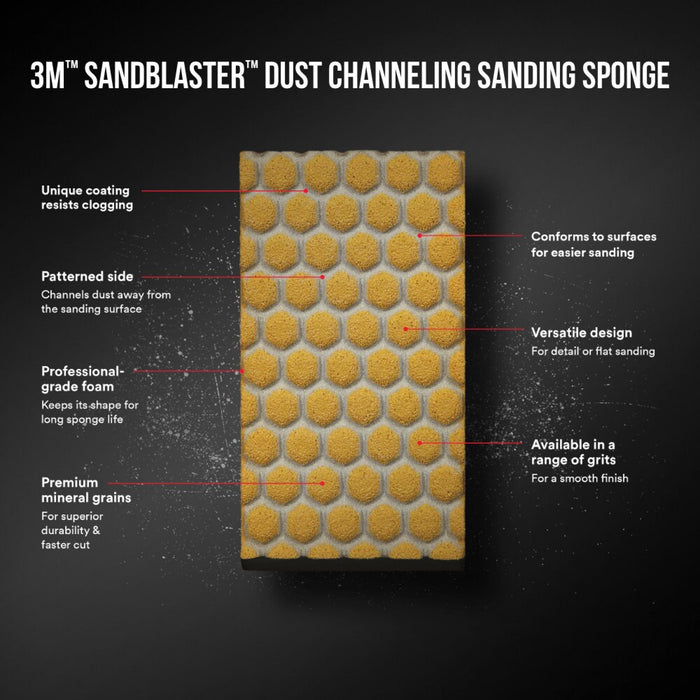 3M SandBlaster DUST CHANNELING Sanding Sponge, 20908-120-UFS ,120
grit