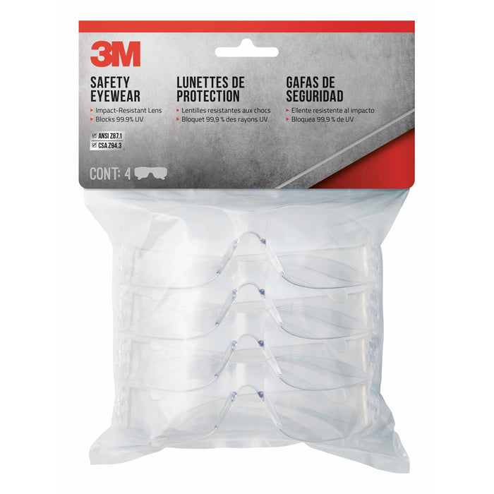 3M Indoor Safety Eyewear with Clear Lens, Contractor Pack,90834-00000B