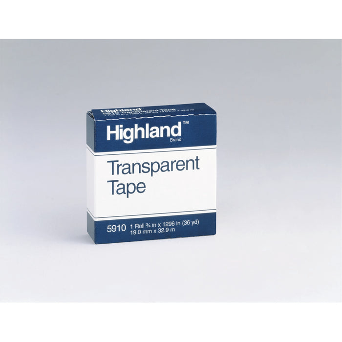 Highland Transparent Tape 5910, 3/4 in x 1296 in Boxed