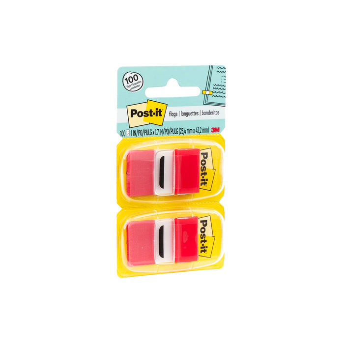 Post-it® Flags 680-RD12, 1 in. x 1.7 in. (25.4 mm x 43.2 mm) Red 12flags/pk
