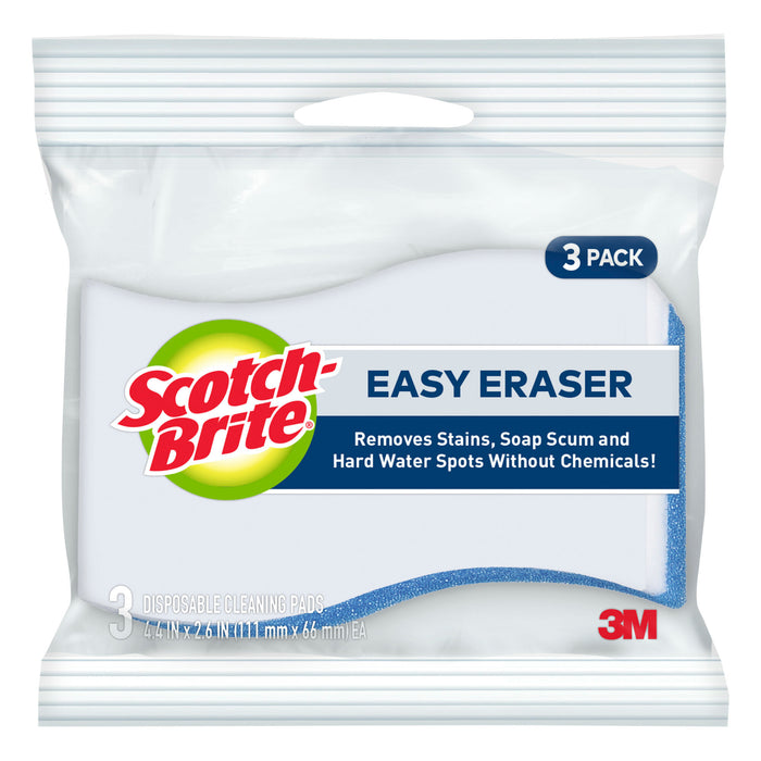 Scotch-Brite® Easy Erasing Pad 833, 4.4 in x 2.6 in x 0.9 in, 8/3-pks