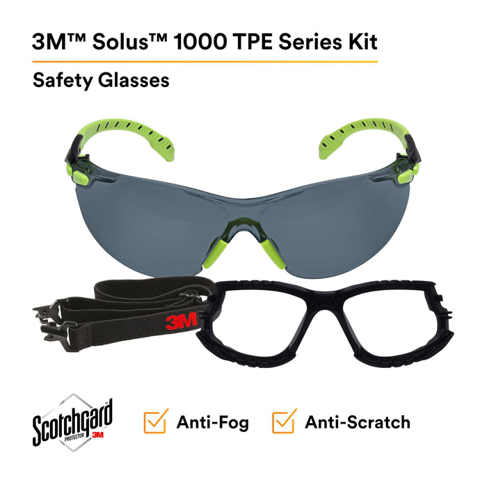 3M Solus 1000-Series S1202SGAF-KT Foam Strap, Green/Black