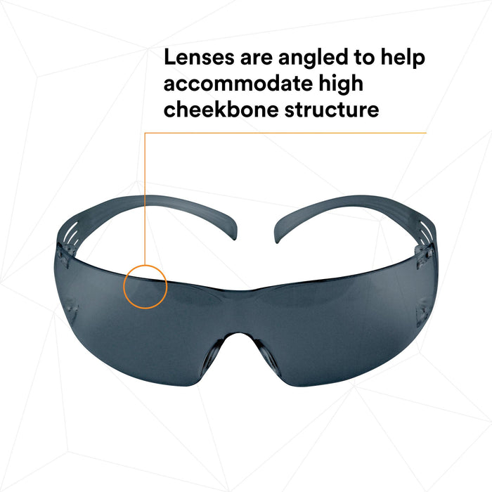 3M SecureFit Safety Glasses SF302AF, Gray Lens