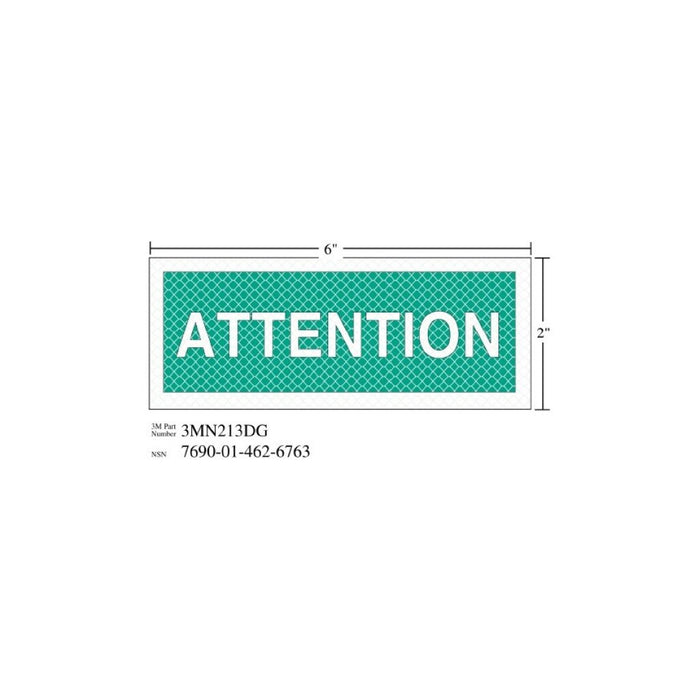 3M Diamond Grade Safety Sign 3MN213DG, "ATTENTION", 6 in x 2 inage
