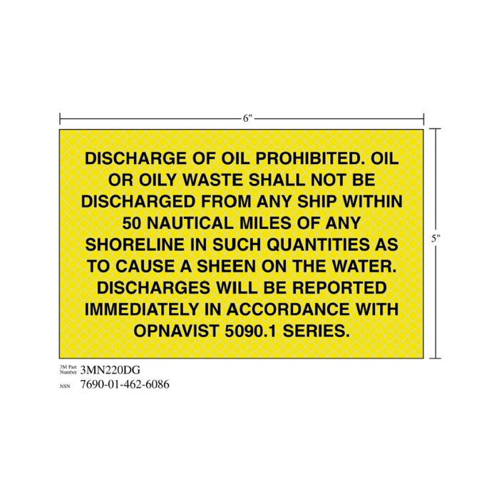3M Diamond Grade Safety Sign 3MN220DG, "DISCHARGE…SERIES", 7 in x 5inage