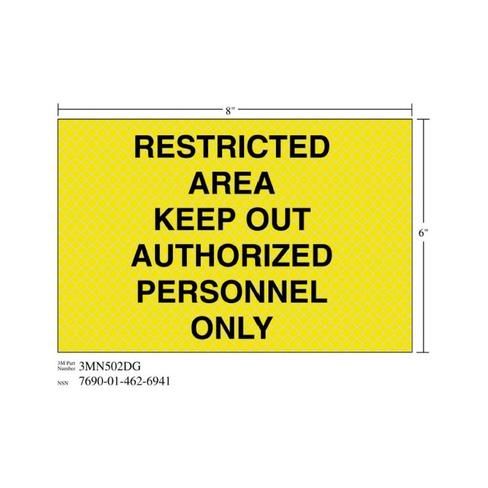 3M Diamond Grade Weapon Sign 3MN502DG, "RESTRICT…ONLY", 8 in x 6 inage