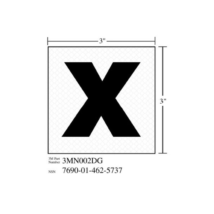 3M Diamond Grade Damage Control Sign 3MN001DG, "X-Ray", 4 in x 4 inage