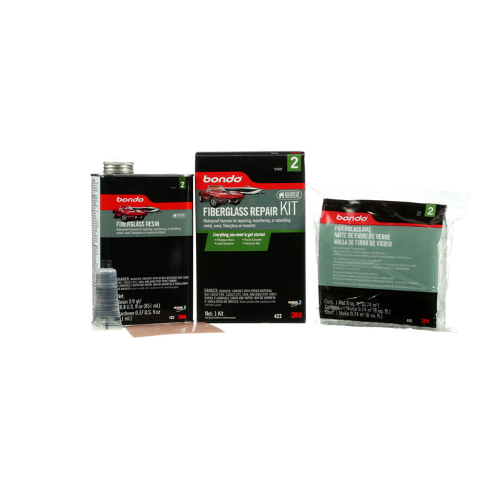 Bondo® Fiberglass Resin Repair Kit, 00422, 0.9 Quart
