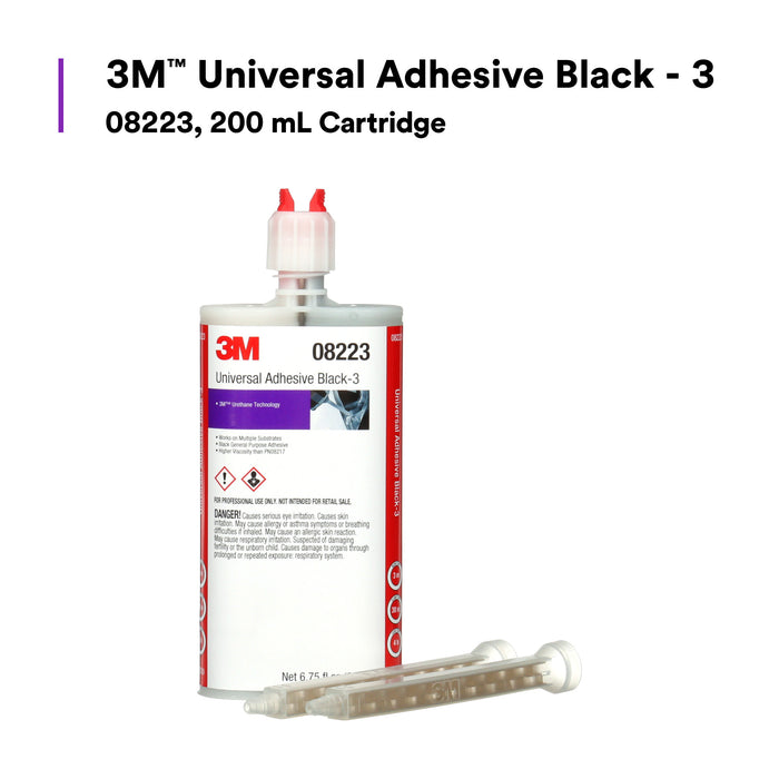 3M Universal Adhesive Black - 3, 08223, 200 mL Cartridge