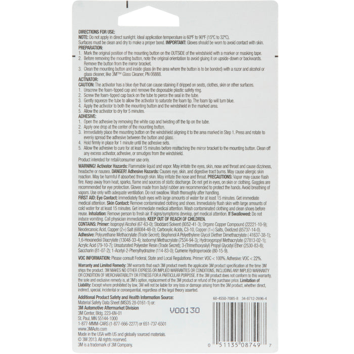 3M High Bond Rearview Mirror Adhesive, 08749, 0.02 fl oz —