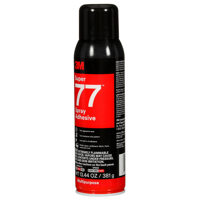 3M Super 77 Multipurpose Spray Adhesive, Clear, 16 fl oz Can (Net Wt13.44 oz)