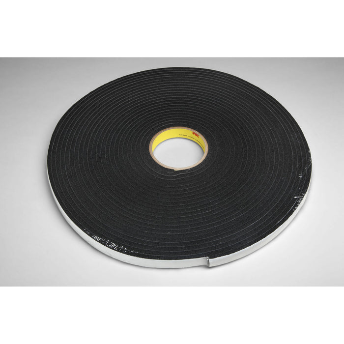 3M Vinyl Foam Tape 4504, Black, 3/8 in x 18 yd, 250 mil, 24 rolls percase