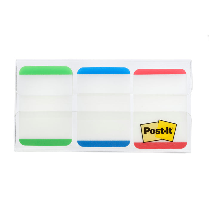 Post-it® Durable Tabs 686L-GBRT, 1 in. x 1.5 in. Green, Blue, Red 6 pk/inner
