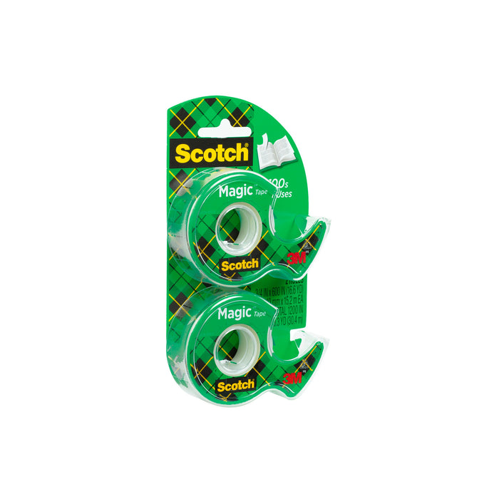 Scotch® Magic Tape 122DM-2, 3/4 in x 600 in 2 Pack
