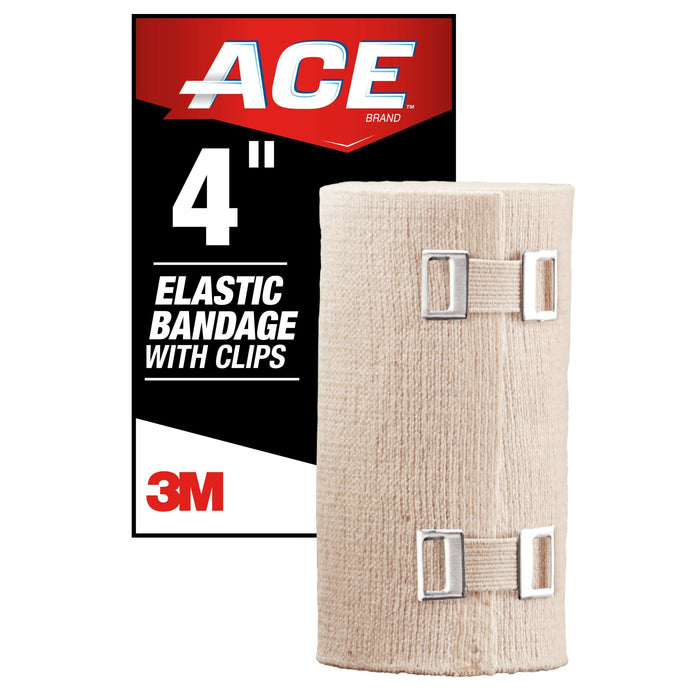 ACE Brand Elastic Bandage w/clips 207313, 4 in