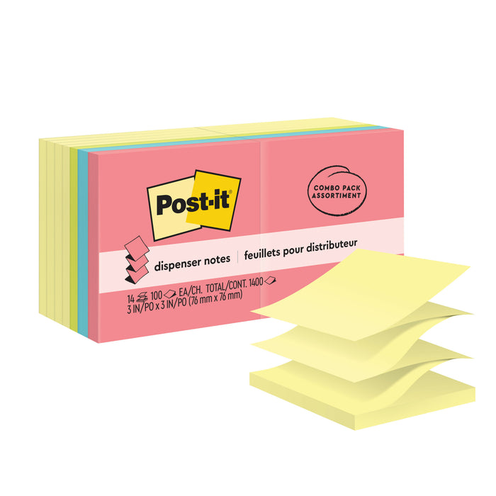 Post-it® Dispenser Pop-up Notes R330-14YWM, 3 in x 3 in, Canary Yellow