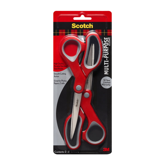 Scotch Multi-Purpose Scissor, 1428-2, 8 in, 2-Pack