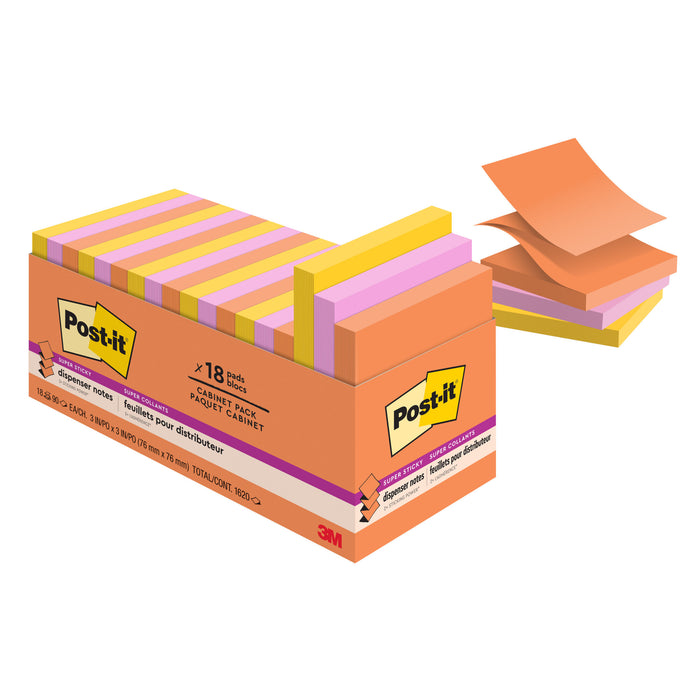 Post-it® Dispenser Pop-up Notes R330-18SSAUCP, 3 in x 3 in, 18 pads