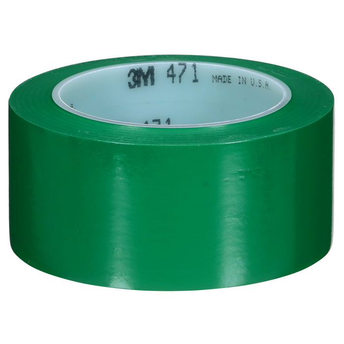 3M Vinyl Tape 471, Green, 1 1/2 in x 36 yd, 5.2 mil