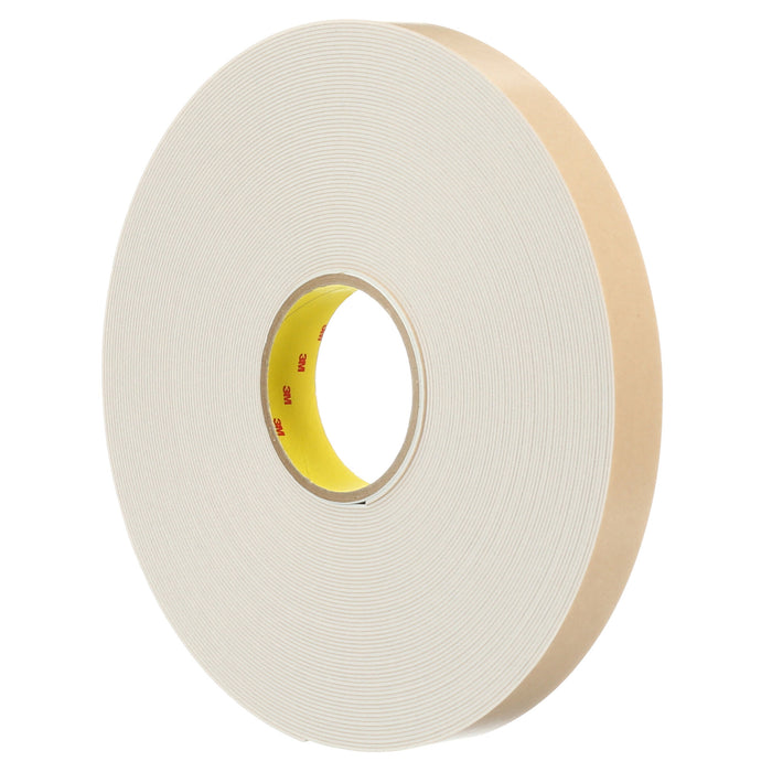 3M Double Coated Polyethylene Foam Tape 4496W, White, 1 1/2 in x 36 yd,62 mil