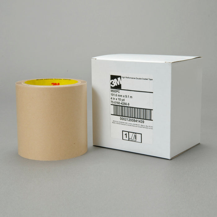 3M Double Coated Tape 9500PC, Clear, 24 in x 36 yd, 5.6 mil, 1 roll percase