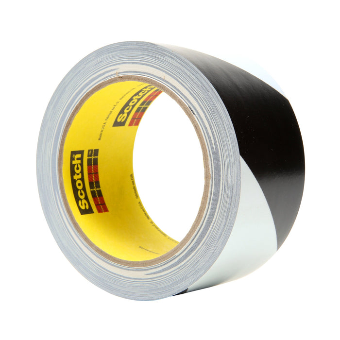 3M Safety Stripe Vinyl Tape 5700, Black/White, 2 in x 36 yd, 5.4 mil