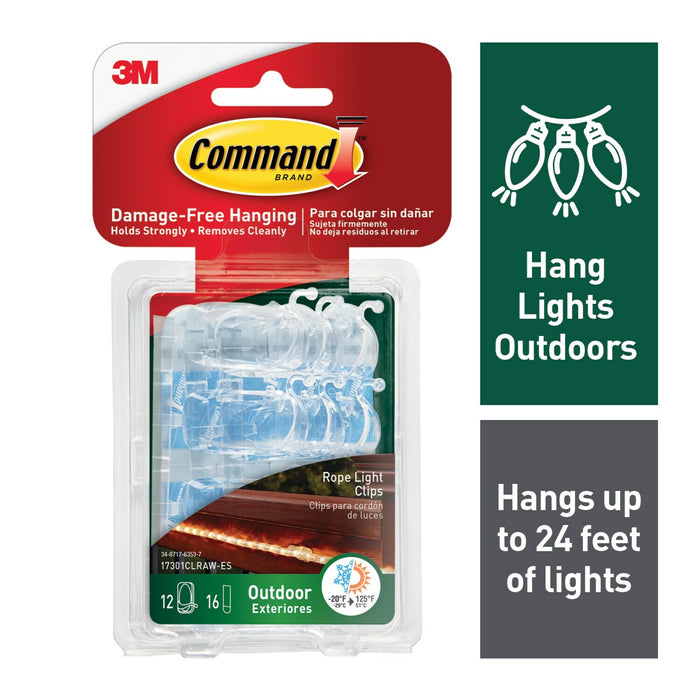 Command Outdoor Rope Light Clips 17301CLRAW-ES