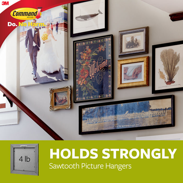 Command Sawtooth Picture Hangers, 2 hangers, 4 strips 17040-2ES