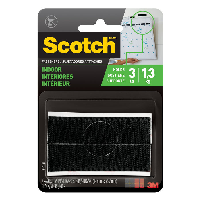 Scotch Indoor Fasteners RF4731, 3/4 in x 3 in (19,0 mm x 76,2 mm),Black