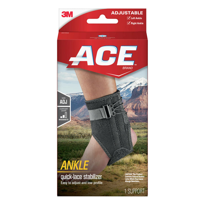 ACE Ankle Brace with Side Stabilizers 207266, One Size Adjustable