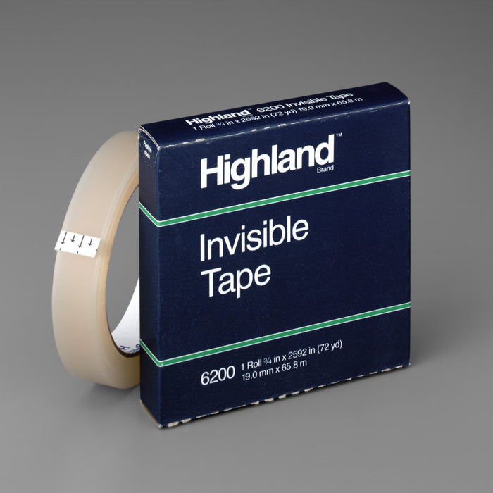 Highland Invisible Tape 6200, 3/4 in x 2592 in Boxed