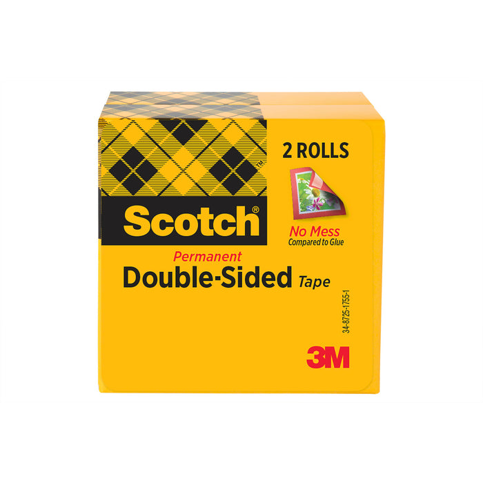 Scotch® Double Sided Tape 665-2PK, 1/2 in x 900 in, 2pk