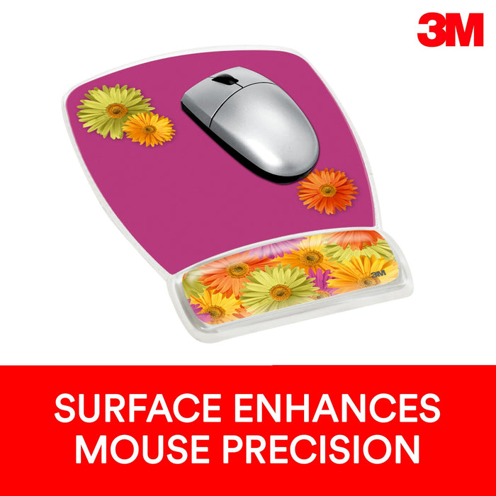 3M Gel Mousepad Wristrest MW308DS, Compact Size, Clear Gel DaisyDesign