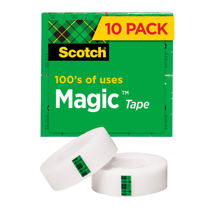 Scotch® Magic Tape 810K10, 3/4 in x 1000 in 10 Pack