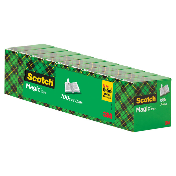 Scotch® Magic Tape 810K10, 3/4 in x 1000 in 10 Pack