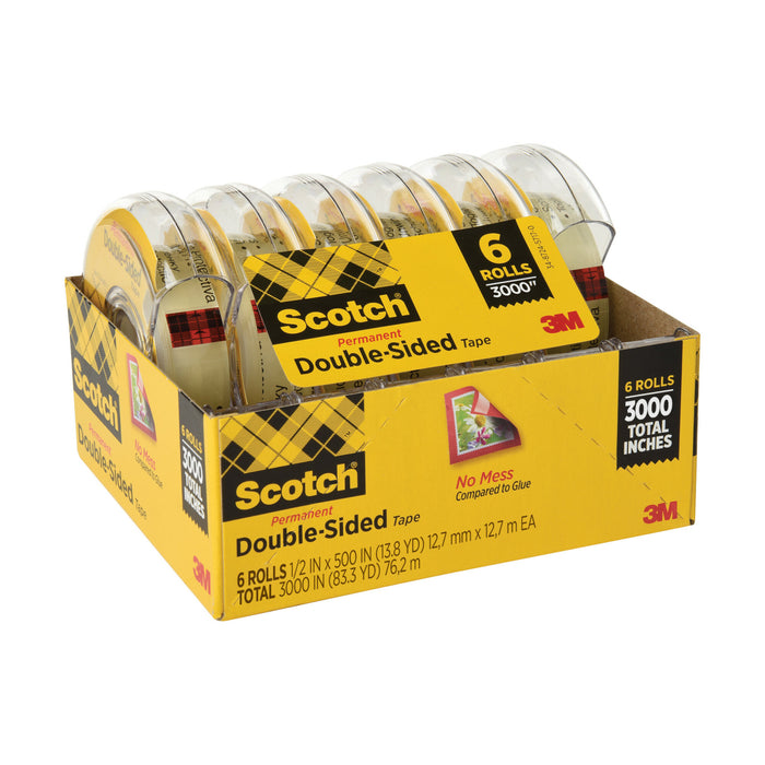 Scotch® Double Sided Tape 6137H-2PC-MP 1/2 in x 500 in