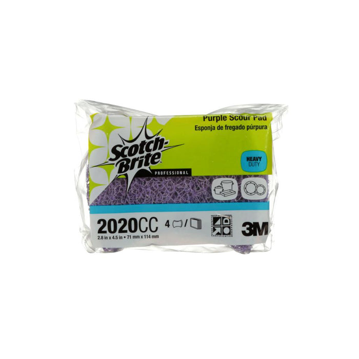 Scotch-Brite Purple Scouring Pad 2020CC, 2.8 in x 4.5 in, 4/Pack