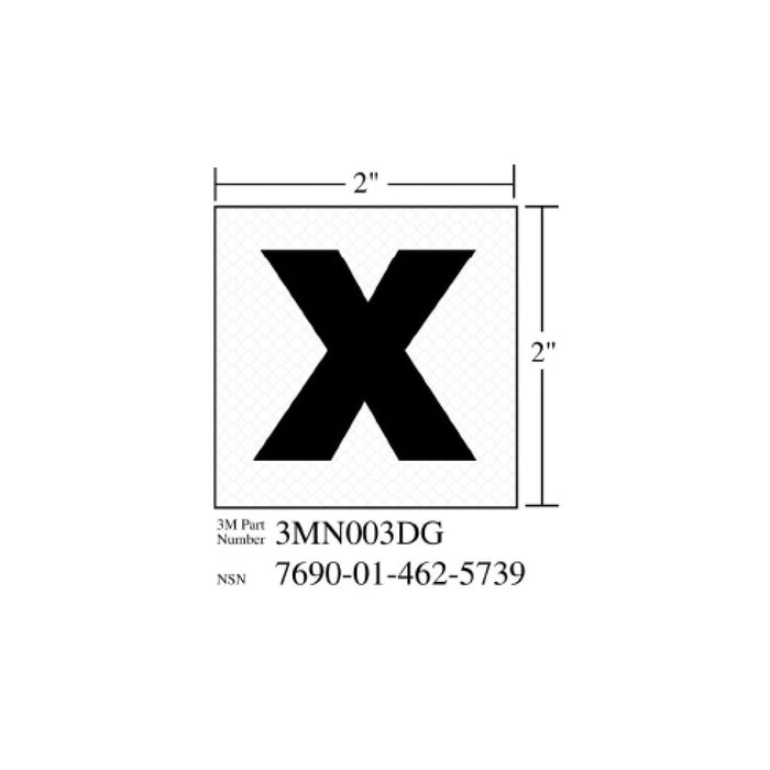 3M Diamond Grade Damage Control Sign 3MN003DG, "X-Ray", 2 in x 2 inage