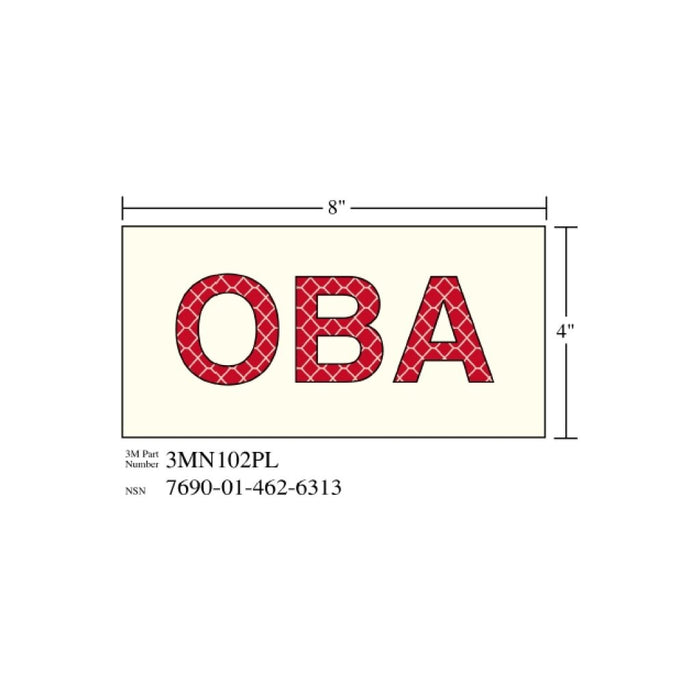 3M Photoluminescent Film 6900, Shipboard Sign 3MN102PL, 8 in x 4 in,"OBA"age