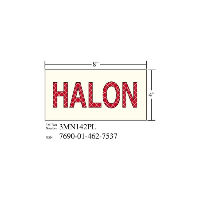 3M Photoluminescent Film 6900, Shipboard Sign 3MN142PL, 8 in x 4 in,HALONage