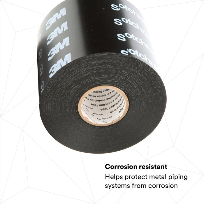 3M Scotchrap Vinyl Corrosion Protection Tape 50, 4 in x 100 ft,Printed, Black