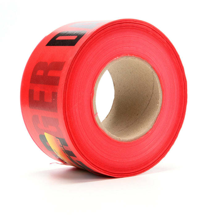 Scotch® Barricade Tape 357, DANGER, 3 in x 1000 ft, Red