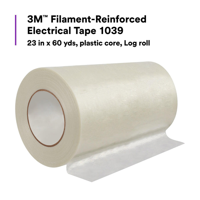 3M Filament-Reinforced Electrical Tape 1039, 23 in x 60 yds, plastic
core