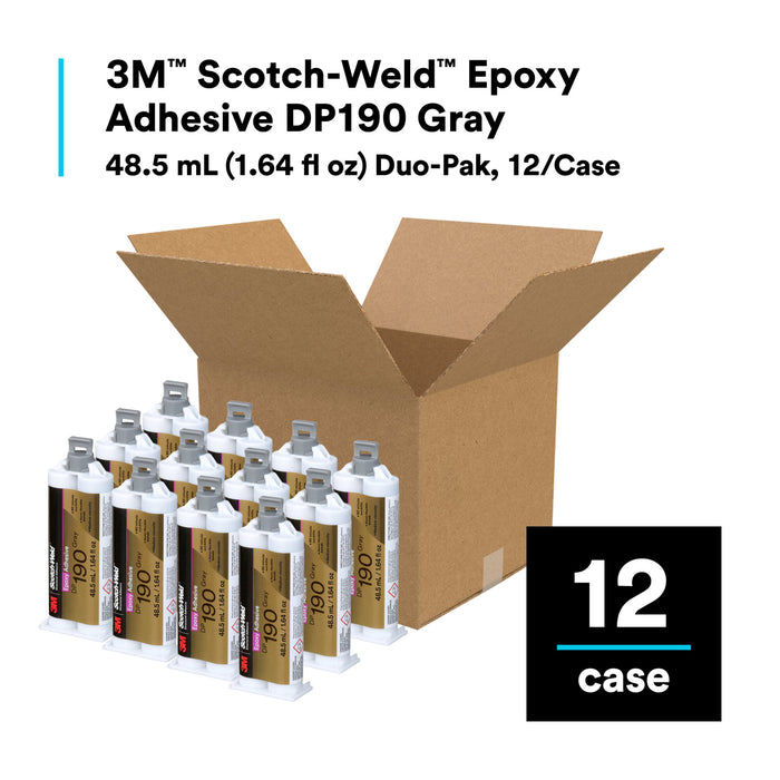 3M Scotch-Weld Epoxy Adhesive DP190, Gray, 48.5 mL Duo-Pak