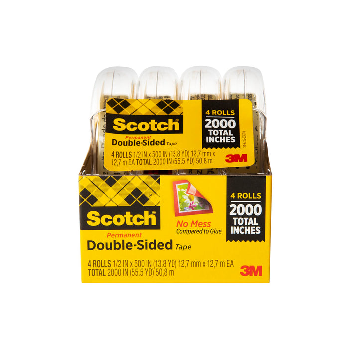 Scotch® Double Sided Tape, 4137, 1/2 in x 400 in