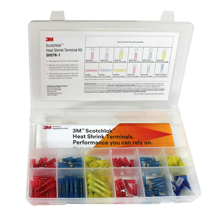 3M Terminal Assortment Kit SDTK-1, Filled, White, includes th-440crimping tool