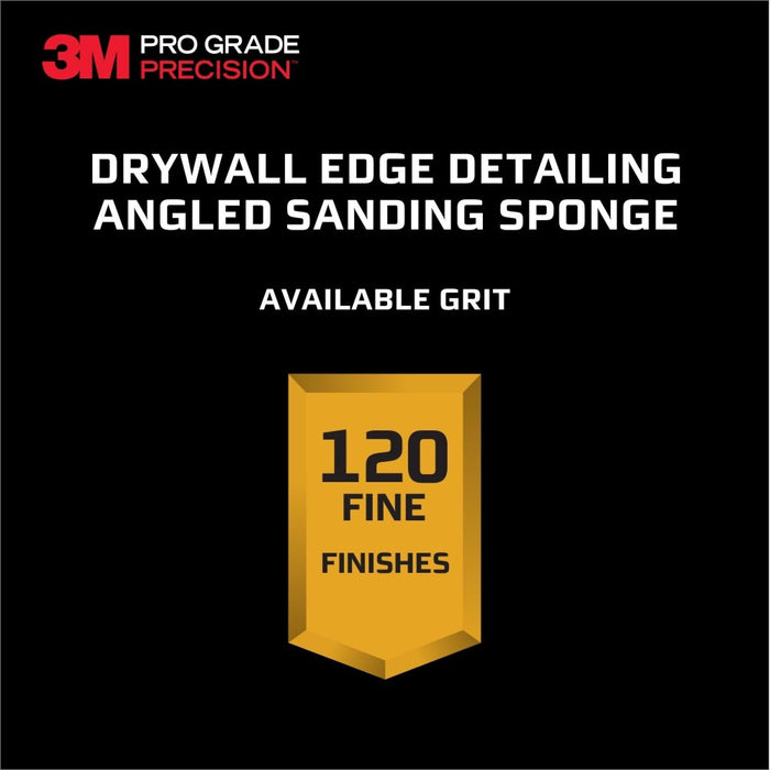 3M Pro Grade Precision Drywall Edge Detailing Angled Sanding Sponge
Fine grit