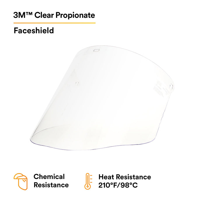 3M Clear Propionate Faceshield W96, 82700-00000, Molded 10 EA/Case