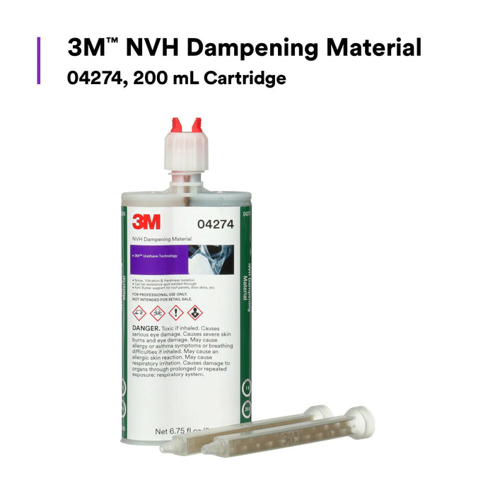 3M NVH Dampening Material, 04274, 200 mL Cartridge